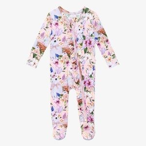 Posh Peanut Ruffled Zipper One Piece - Hazel